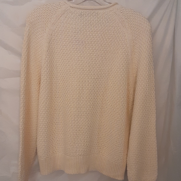 NWT  Lauren Ralph Lauren Sz. L Cream L/S Sweater - Picture 4 of 5